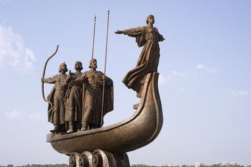 Monument of the mythical founders of Kiev