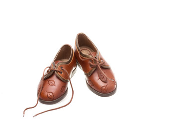 Baby shoes isolated on the white background