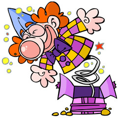 Funny jumping clown.