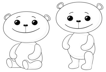 Teddy bears friends, contours