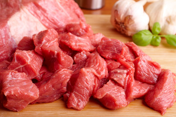 Beef on cutting board