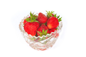 The some fresh sweet red strawberry in the vase