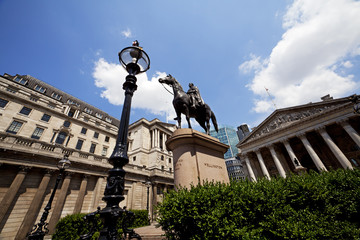 Fototapeta na wymiar Duke of Wellington Statue, Banku Station, Londyn, Wielka Brytania