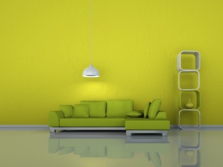Wohndesign - grünes Sofa