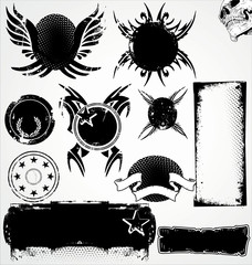 Grunge Banners Set