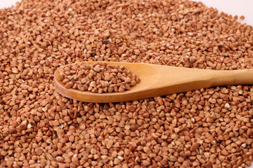 Buckwheat and spoon