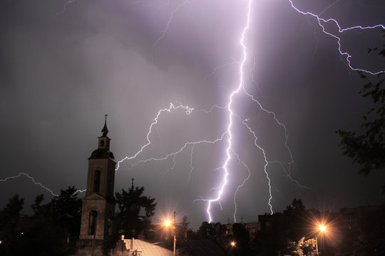 Lightning and church