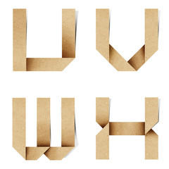 Origami alphabet letters recycled paper craft.