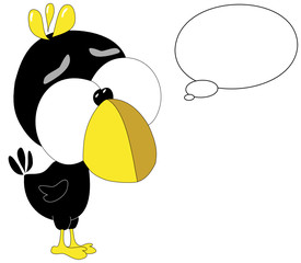 vogel mit sprechblase