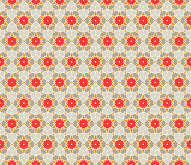 Pattern (seamless) with stars and flowers