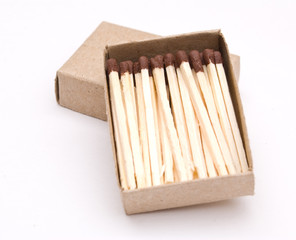 The match box and matches