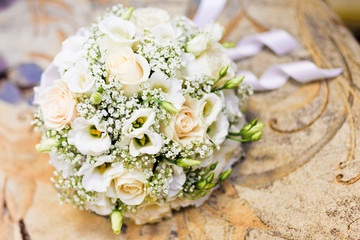 close up of wedding bouquet