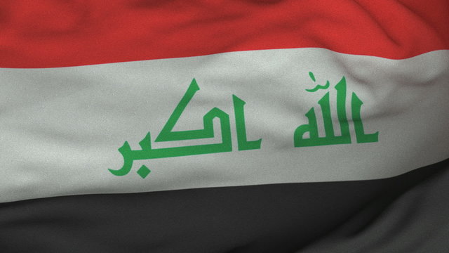 Seamless Waving Iraqi Flag with Fabric Texture