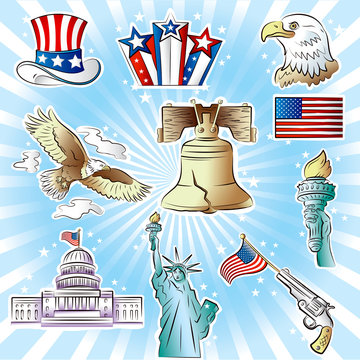 4th of July Icons Set