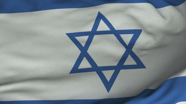 Seamless Waving Israeli Flag with Fabric Texture