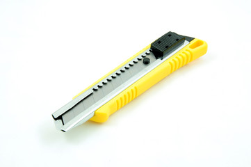 The yellow cutter isolated on white background