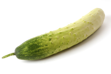 Whole cucumber isolated on white background