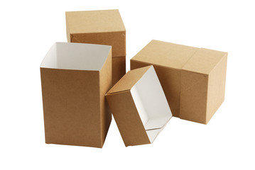 Three simple carton boxes