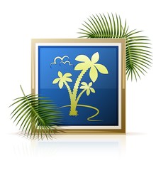 picture tropic palm vector