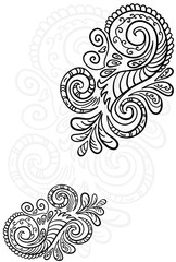 Scroll pattern. Seamless floral background.