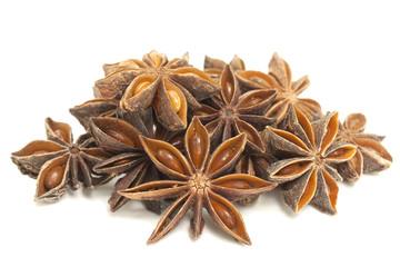 Star Anise Spice in a Pile Isolated