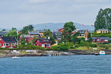 Fototapeta na wymiar Inseln im vor Fjord Oslo