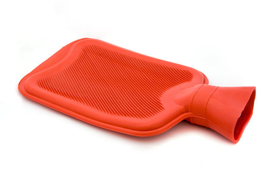 Red Hot Water Bottle Over White