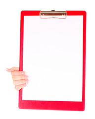 a hand holding blank paper sheet