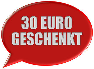 Sprechblase rot 30 EURO GESCHENKT