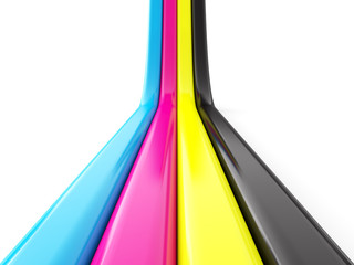 CMYK concept 3d render illustration