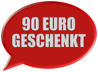 Sprechblase rot 90 EURO GESCHENKT