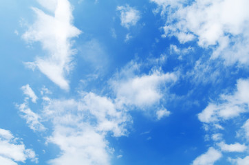 Beautiful blue sky with white clouds - Powered by Adobe