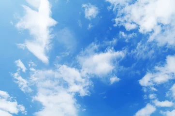Fotobehang Beautiful blue sky with white clouds © Vladimir Voronin