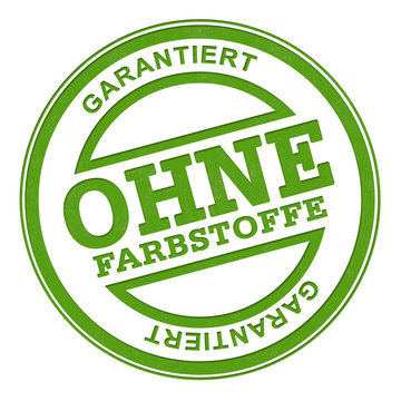 OHNE FARBSTOFFE stempel