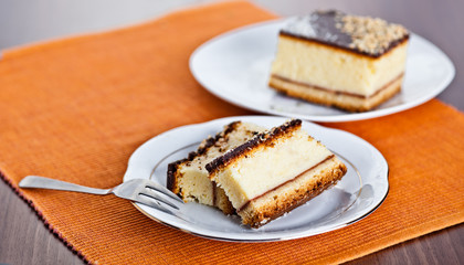 Cheese cake with coffee