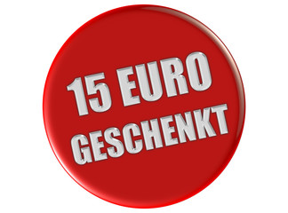 Button rot rund 15 EURO GESCHENKT