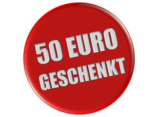 Button rot rund 50 EURO GESCHENKT