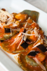 Italian cuisine: pasta with a mix of vegatables