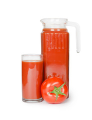 Tomato juice  isolated on white background