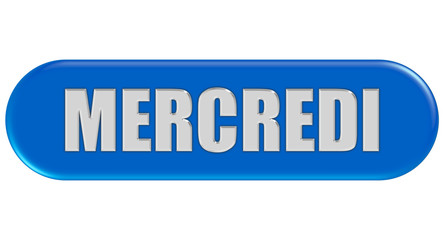 Button blau Ecken rund MERCREDI © Daniel Ernst