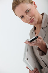 Smart woman with mobile phone