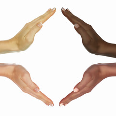 human hands as symbol of ethnical diversity