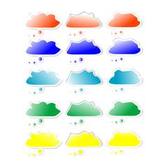 Collection colorful speech bubbles and dialog balloons