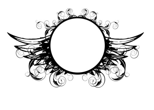 recommend clip art: Grunge Symbol Wings Logo
