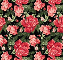 Classical rose seamless background - 32980978