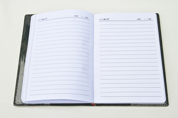 note book and background white