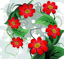 red flowers vector