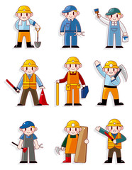 cartoon worker icon