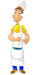 Funny chef. Vector illustration.