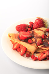 Pancakes with strawberries